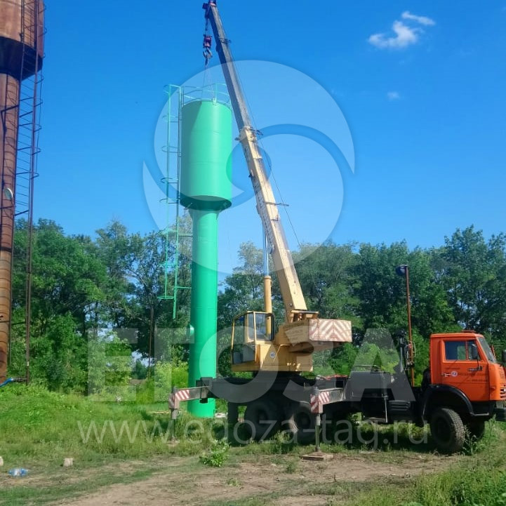 Установка водонапорной башни Установка водонапорной башни