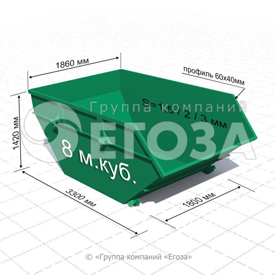 Изображение Бункер для ТКО (ТБО) 8 м.куб.